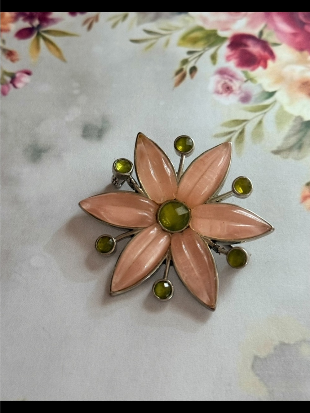 Pink and Olive Flower Brooch - Women Jewelry